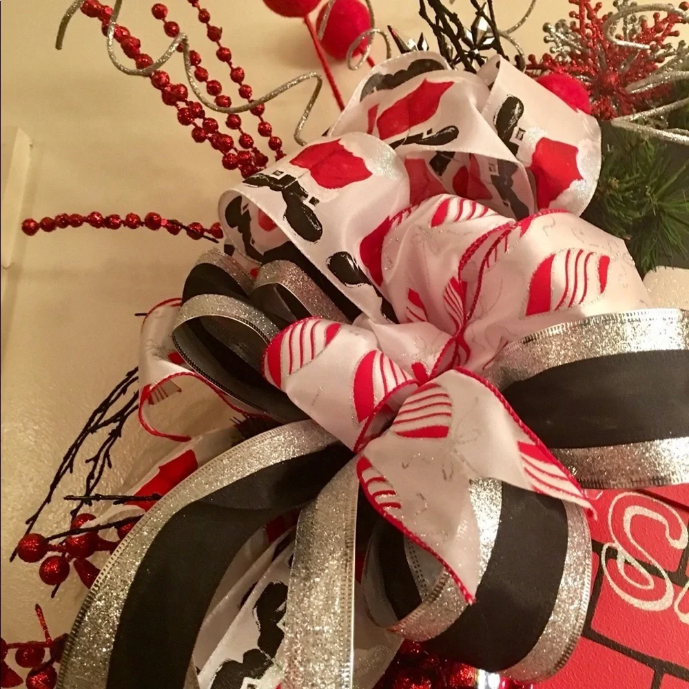 Unique Fun Red Designer Santa Christmas Wreath